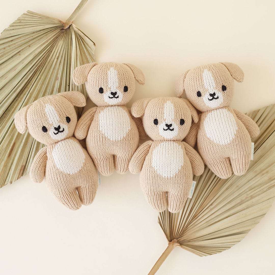 Cuddle+Kind Organic Cotton Handmade Baby Puppy Doll - Soft & Safe Stuffed Animal Toy for Toddlers & Kids - Perfect for Cuddling, Playtime, and Nursery Decor