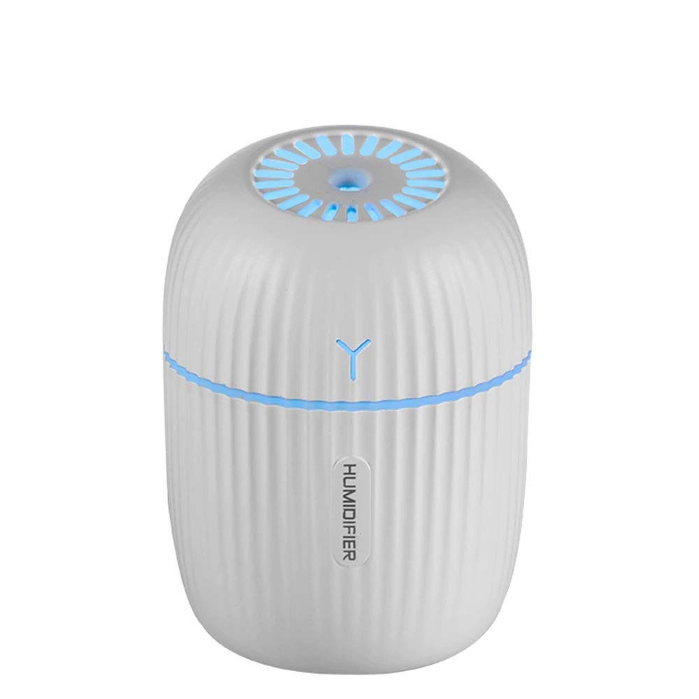 DLRBWAN 200ml Portable USB Humidifier - Ultrasonic Cool Mist Maker with Aroma Diffuser & Romantic LED Light - White - Perfect for Bedroom, Office, Yoga Studio & Dry Air Relief