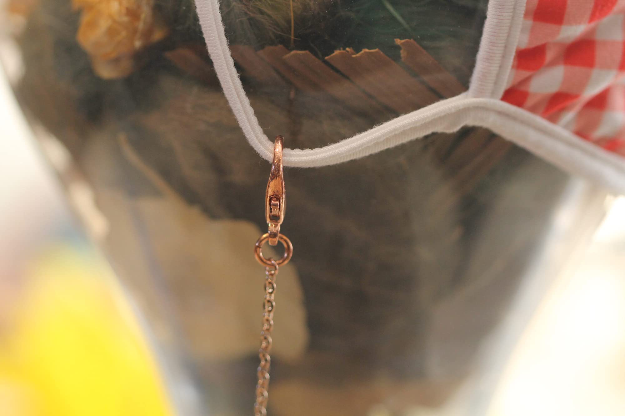 Rose Gold Stainless Steel Face Mask Lanyard - Personalized Mask Chain Holder with Lobster Clasps | Adjustable Mask Strap Necklace for Work, Travel & Daily Protection