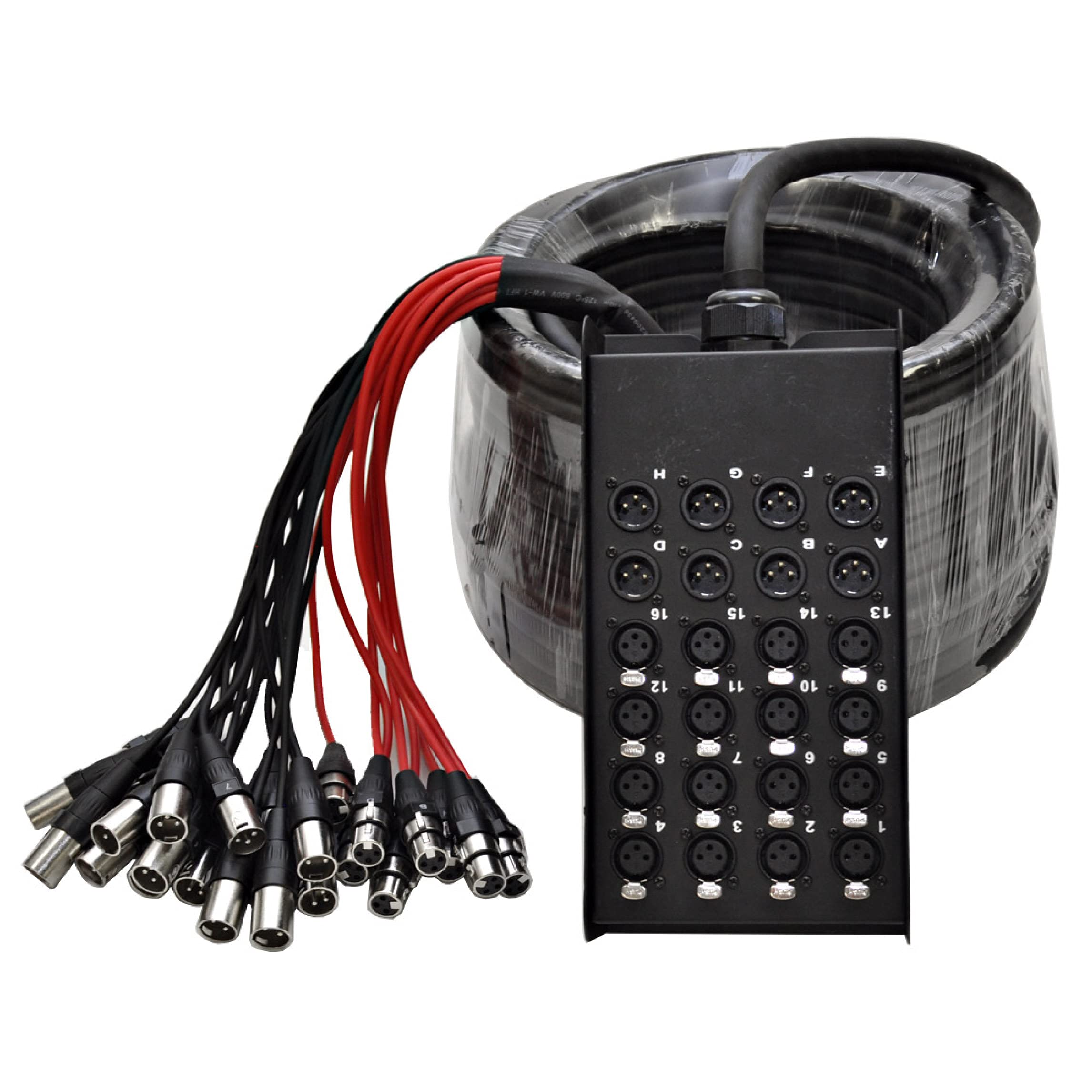 Seismic Audio 16 Channel Low Profile XLR Send Circuit Board Snake Cable - 100ft Professional XLR Splitter Cable for Live Sound, Studio Recording & Stage Performances
