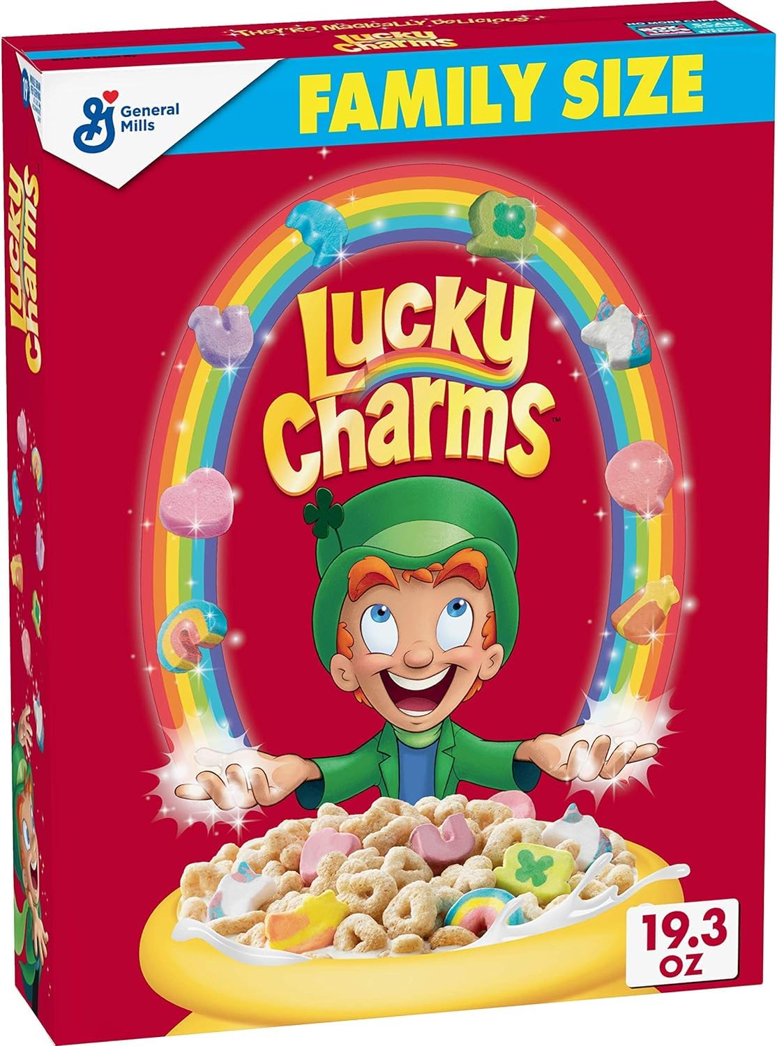 Lucky Charms Breakfast Cereal with Magical Unicorn Marshmallows - Family Size 19.3 Oz (Pack of 2) | Sweetened Oat Cereal for Kids & Adults | Perfect for Breakfast, Snacks & Family Gatherings