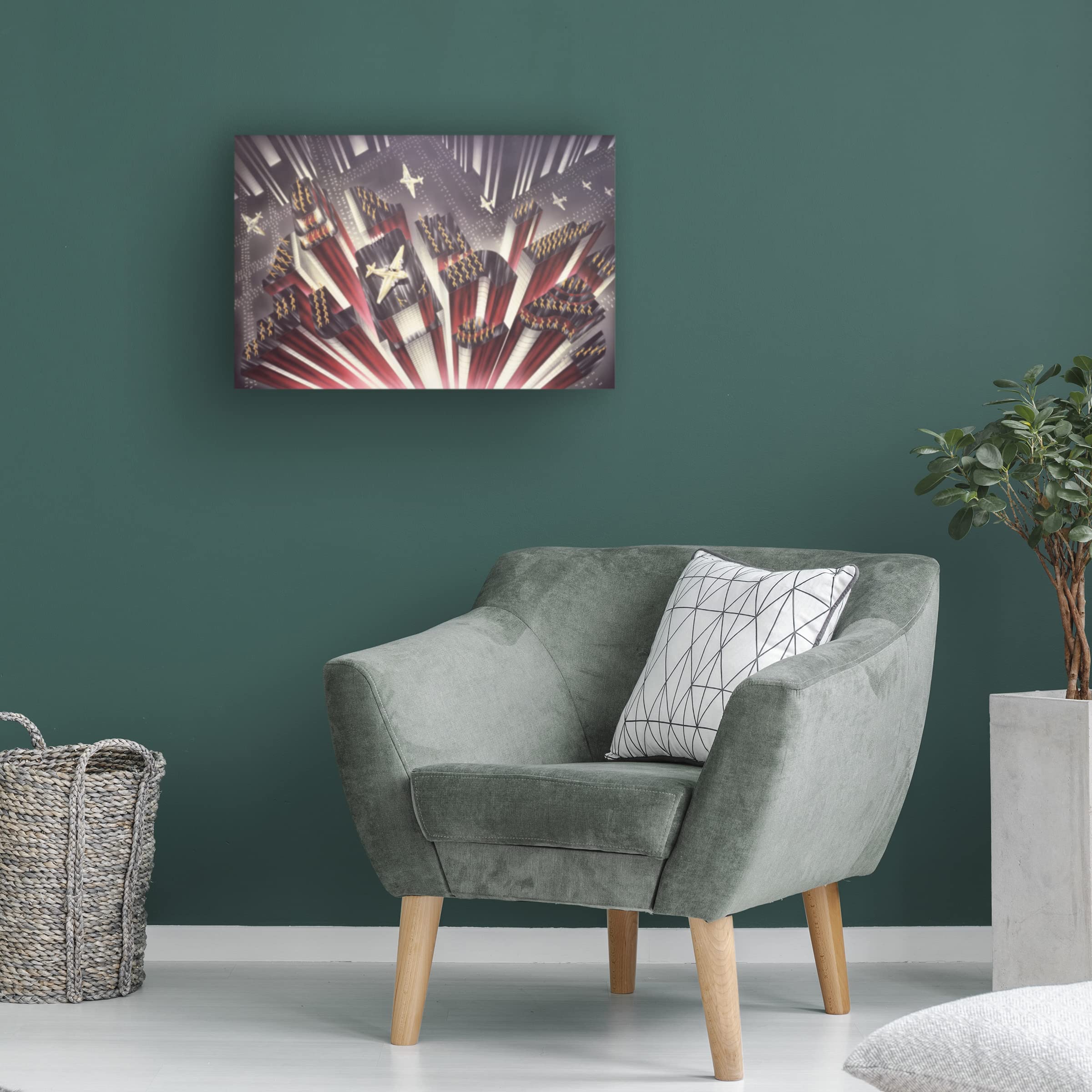 Robert Hoppe 'Gotham Air Corp' Canvas Wall Art Print - Modern Office & Home Decor - Perfect for Living Room, Bedroom or Office Spaces