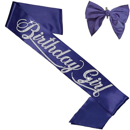2 Piece Set: Birthday Girl (Rhinestone Navy)