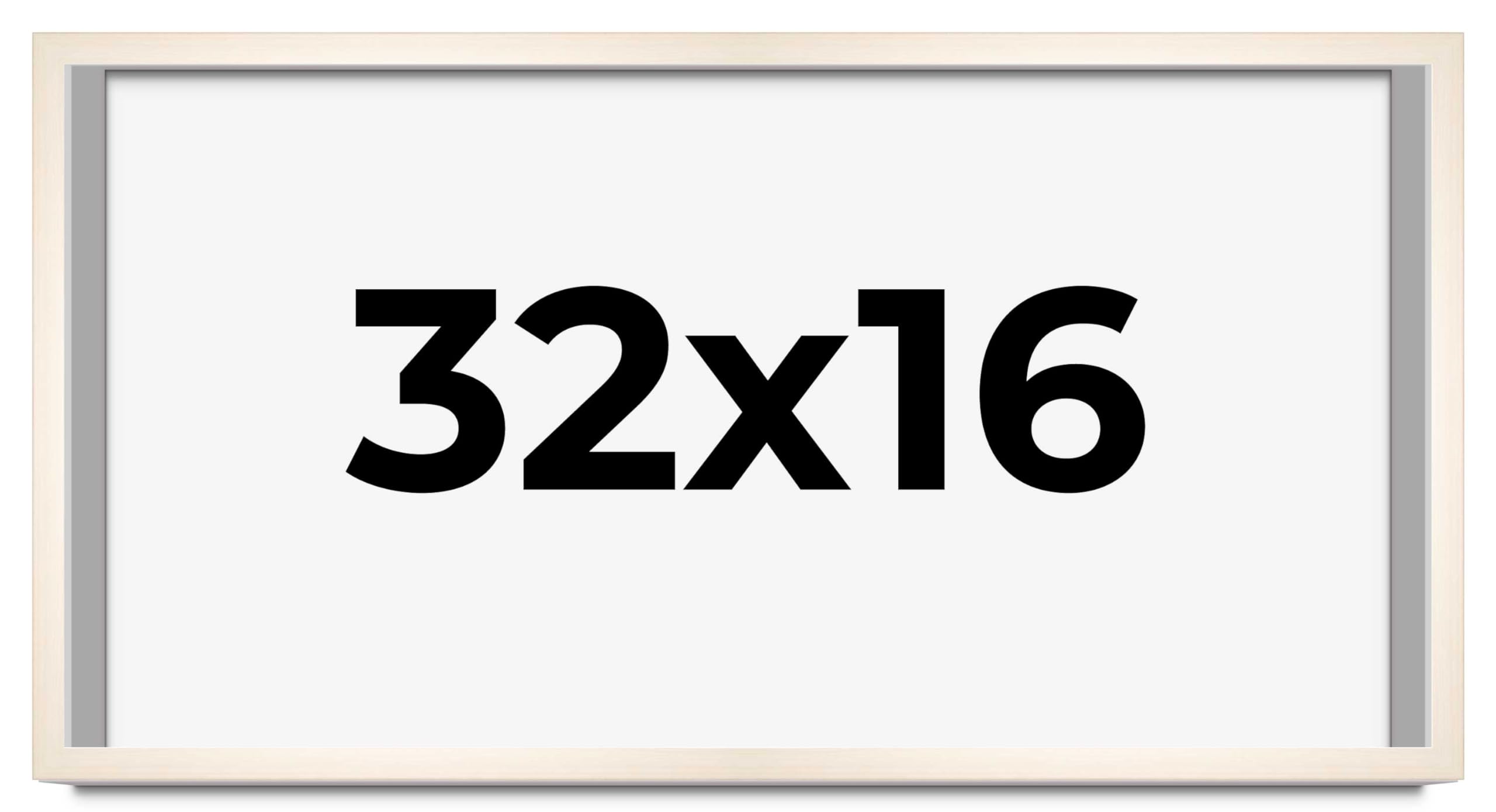 CountryArtHouse 32x16 Inch Whitewashed Solid Wood Picture Frame - 0.8125