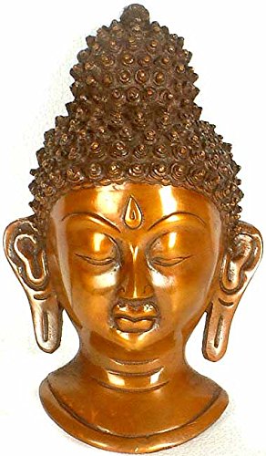 Handmade Brass Buddha Wall Hanging Mask - Spiritual Home Decor for Meditation Room, Yoga Studio & Asian-Inspired Interior Design