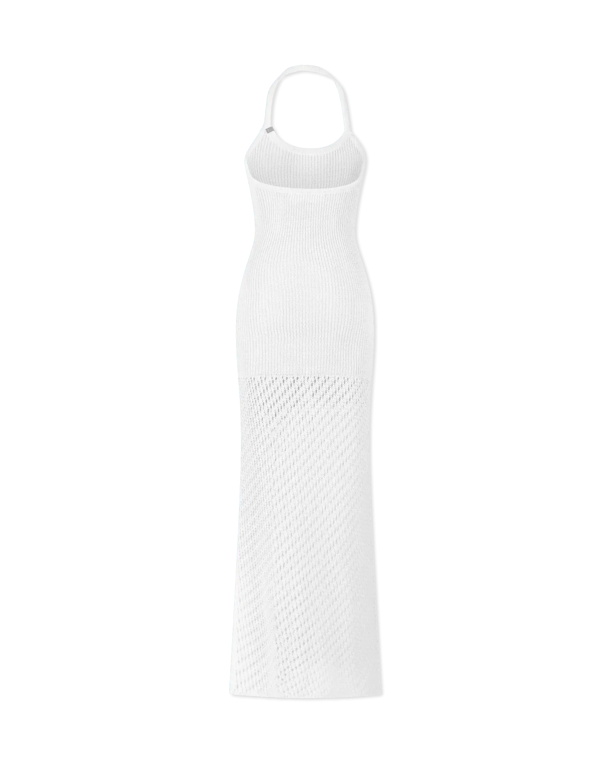 Crochet Halterneck Maxi Dress for Women - Boho Chic Summer Beach Dress with Floral Lace Trim - Perfect for Vacations, Weddings & Outdoor Parties