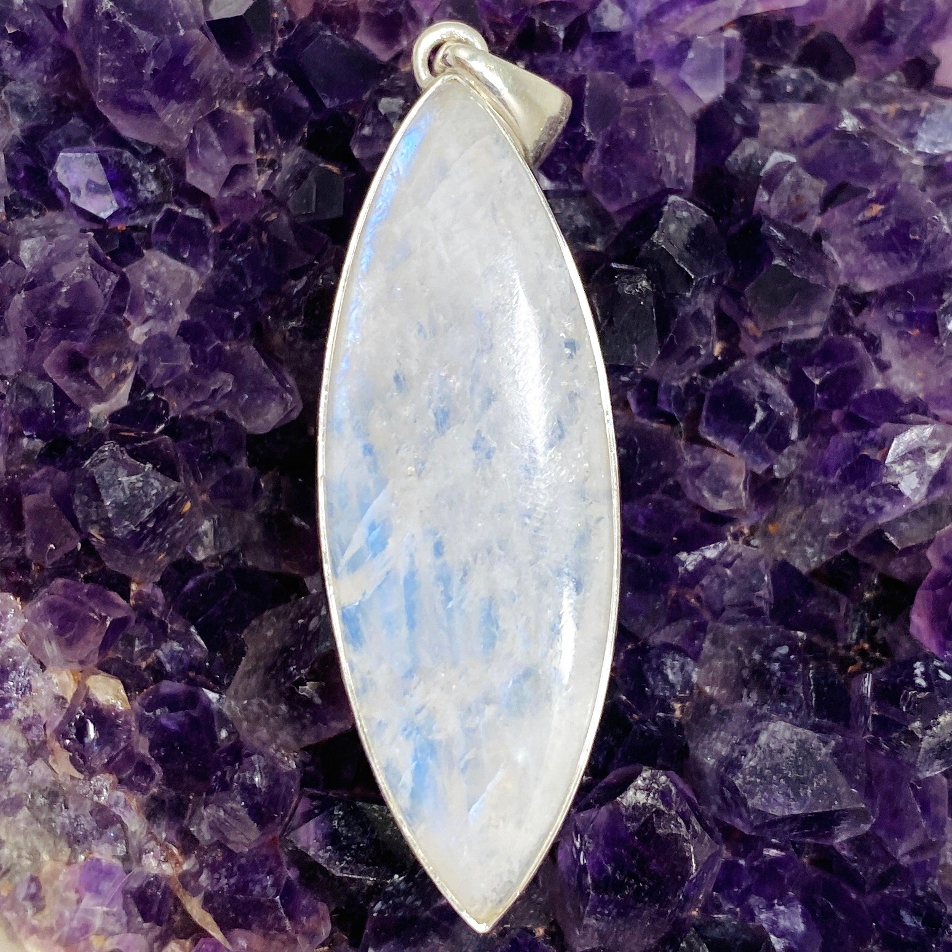 Moonstone Marquise Pendant Necklace KPGJ4255 - Elegant Gemstone Jewelry for Women, Perfect for Weddings & Special Occasions