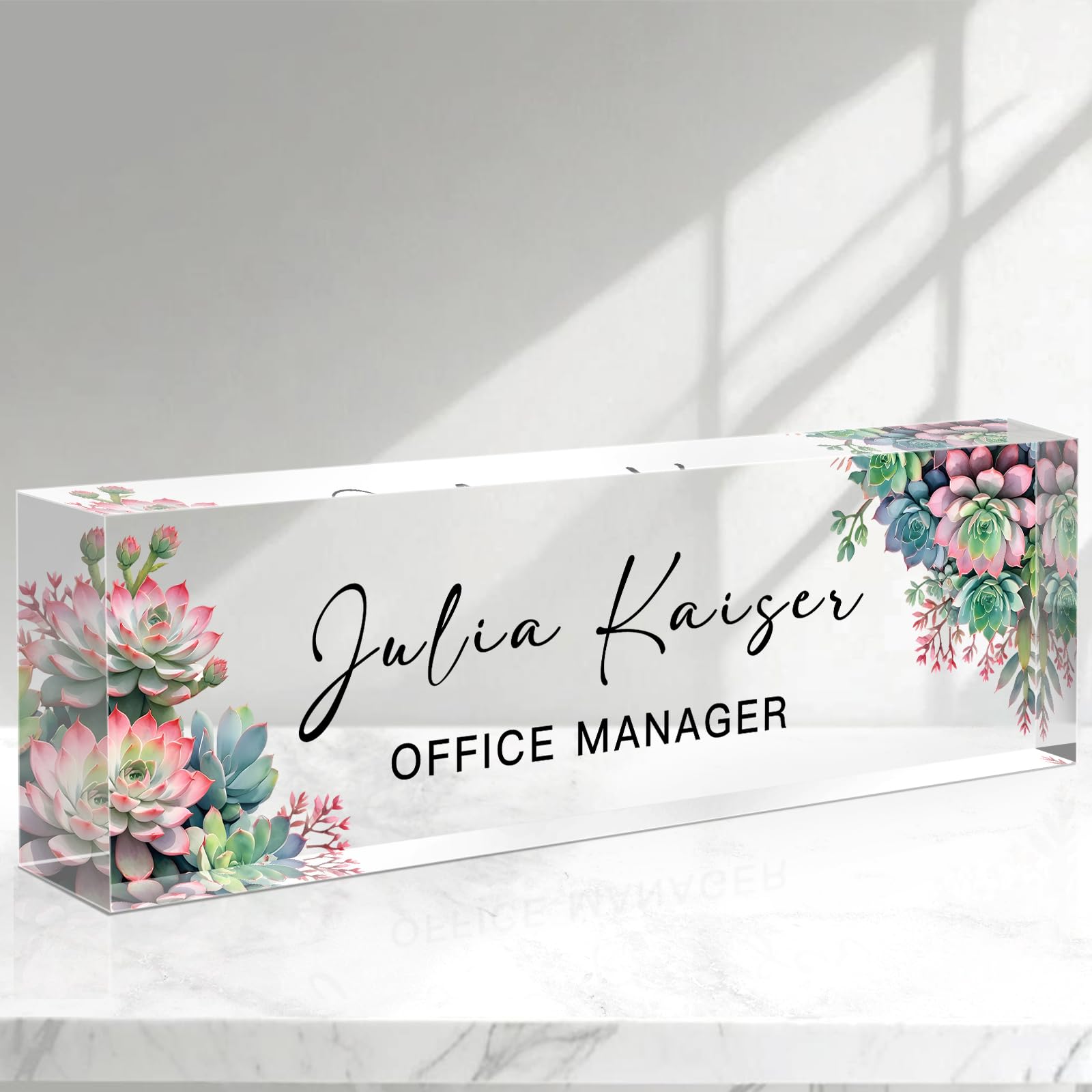 Personalized Acrylic Desk Name Plate - Custom Office Decor for Women, Teachers, Nurses & Managers - Unique Appreciation Gifts for Employees & Bosses - Perfect for Office Organization, Workstation Decor & Professional Gifting