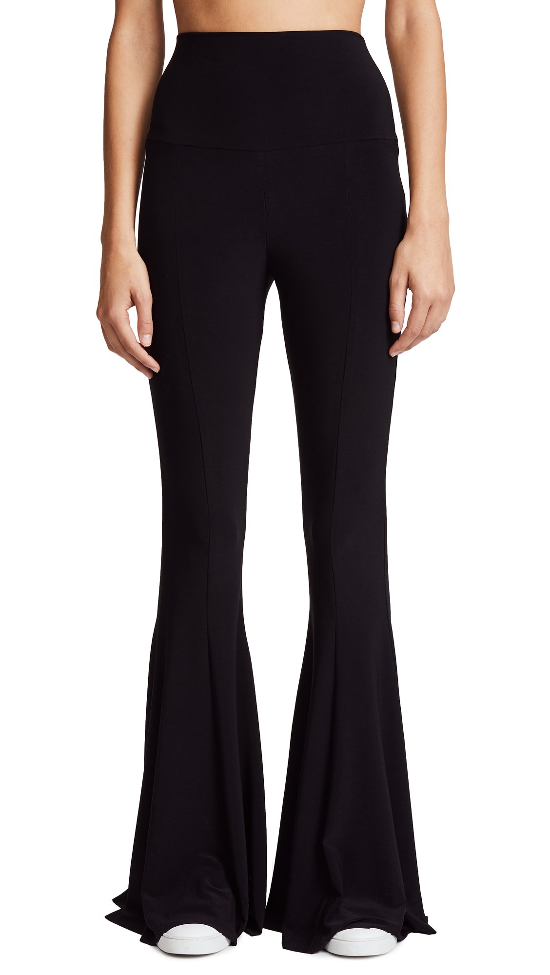 Norma Kamali Women's High-Waisted Fishtail Hem Flare Pants - Elegant Wide Leg Trousers for Work, Office & Evening Outfits | Perfect for Business Casual, Date Night & Special Occasions