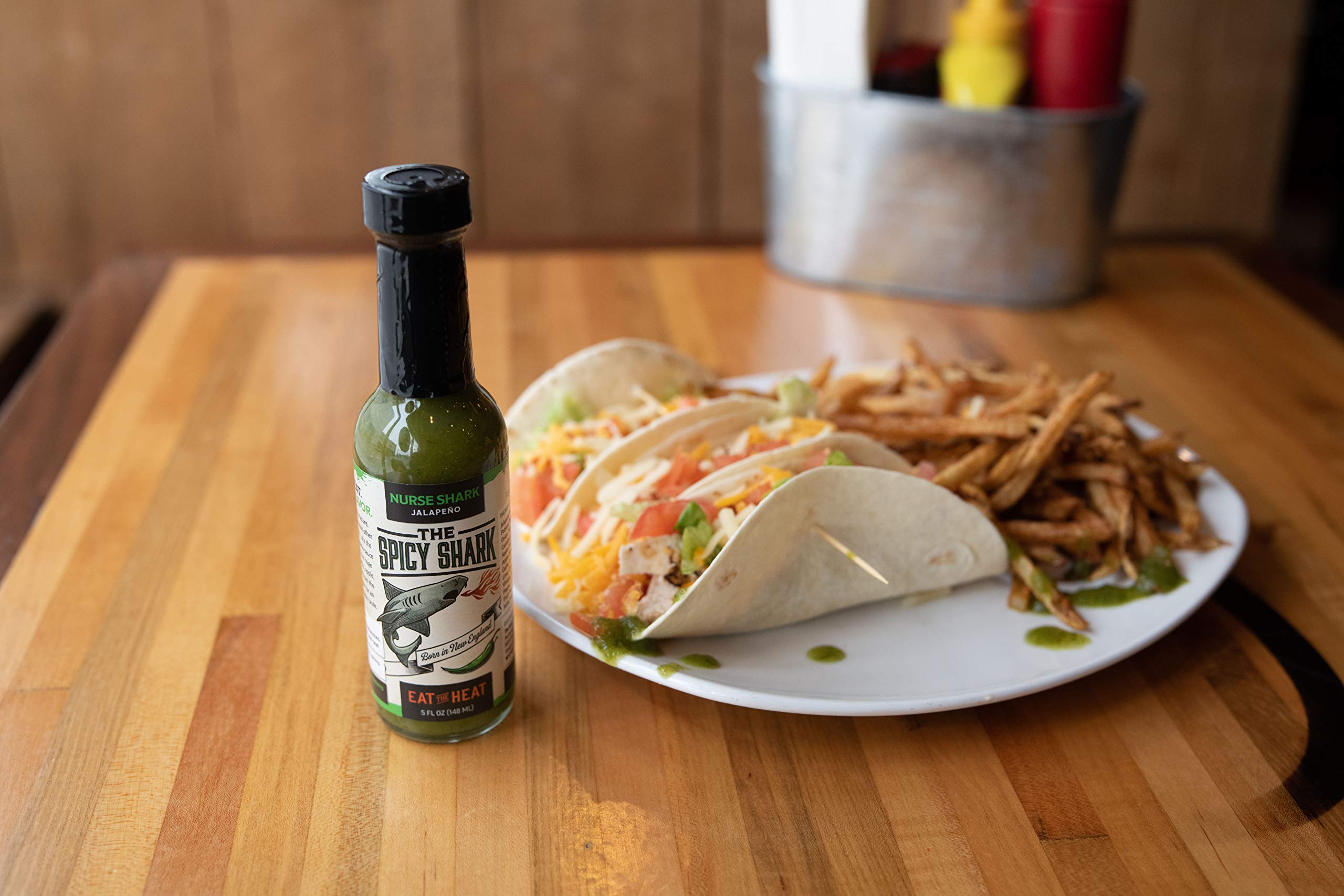 The Spicy Shark Nurse Shark Jalapeno Hot Sauce 5 fl oz - Hot & Spicy Pepper Sauce Featured on Hot Ones - Perfect for Wings, Tacos, Burgers & Spicy Food Lovers