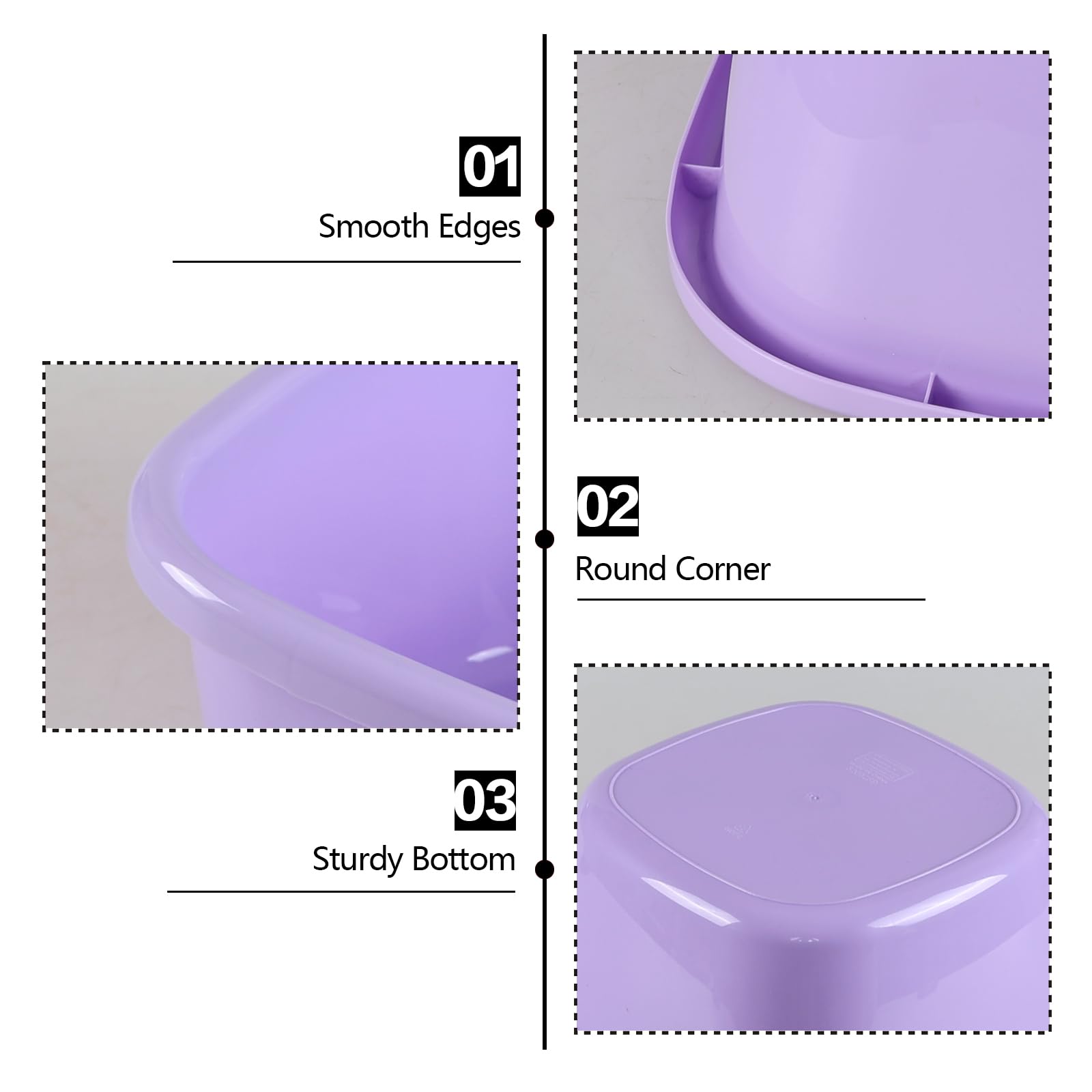 Ramddy 18 Quart Purple Plastic Washing Basin - Large Laundry Tub for Clothes, Hand Washing, Camping & Outdoor Use