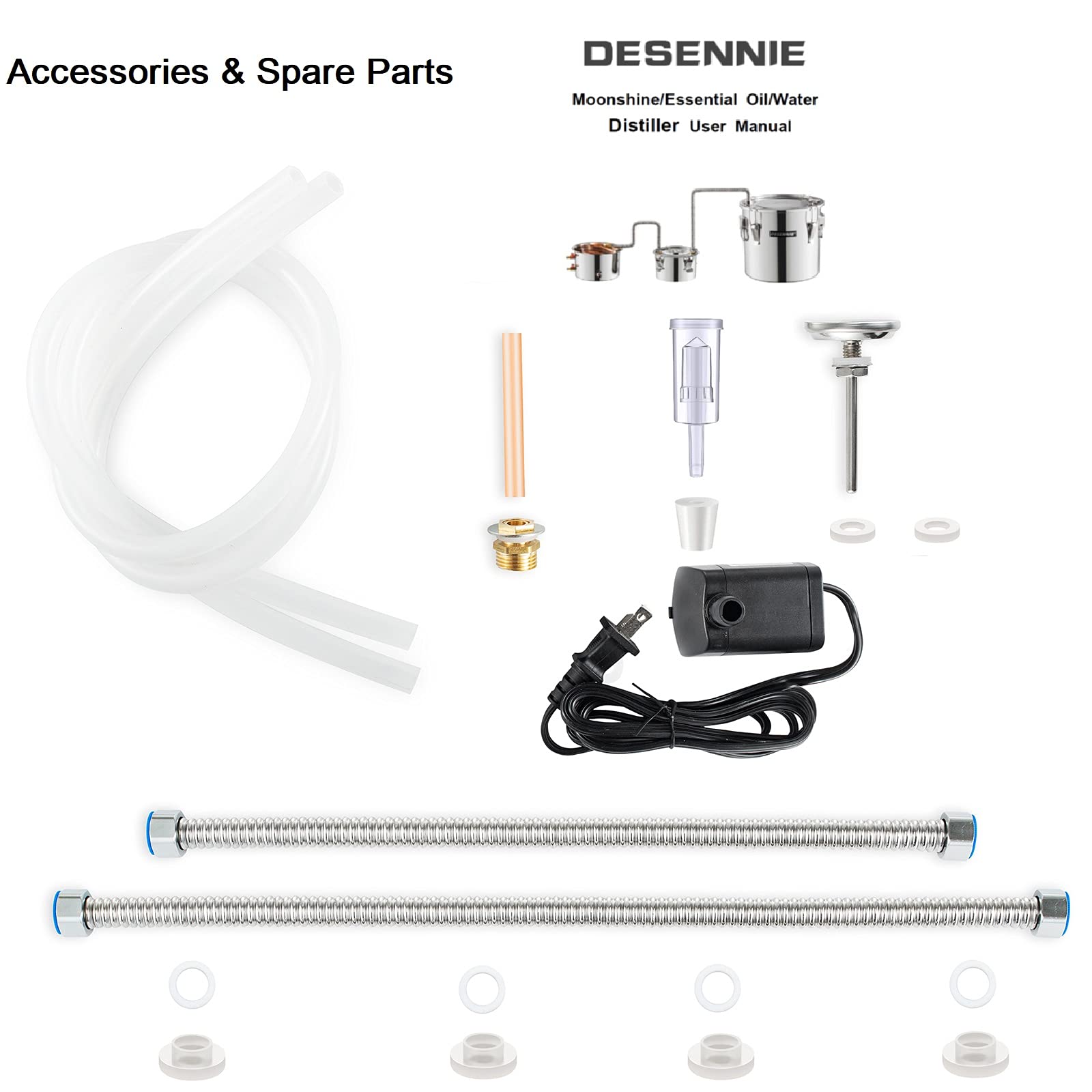 Stainless Steel 13.2 Gallon Alcohol Distiller Kit with Copper Coil & Thumper Keg - Home Brewing Equipment for Whiskey, Brandy & Wine Making | Perfect for DIY Enthusiasts & Small Batch Distilling