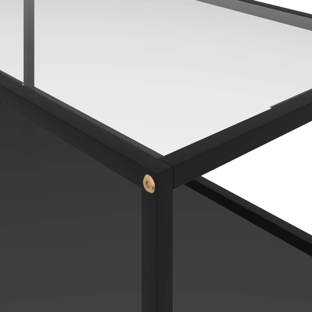 Modern Simple Style Coffee Table with Storage Shelf - Sturdy Metal Frame Side Table - 39.4