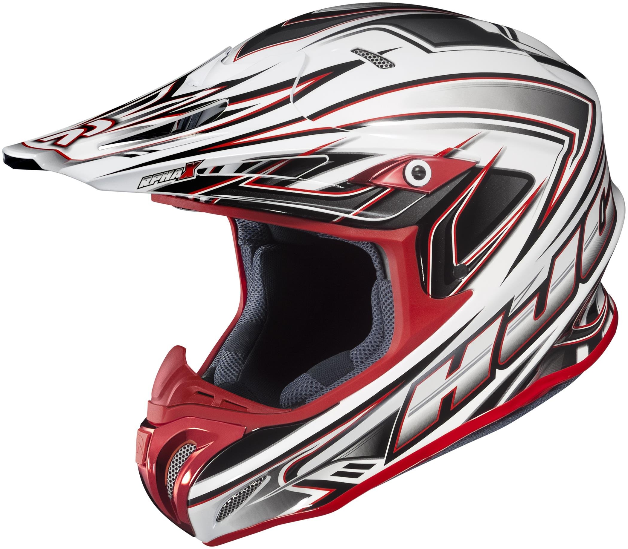HJC RPHA X Motorcycle Helmet with Mouth Vent - Red Chrome Finish for High-Speed Riding & Racing Protection