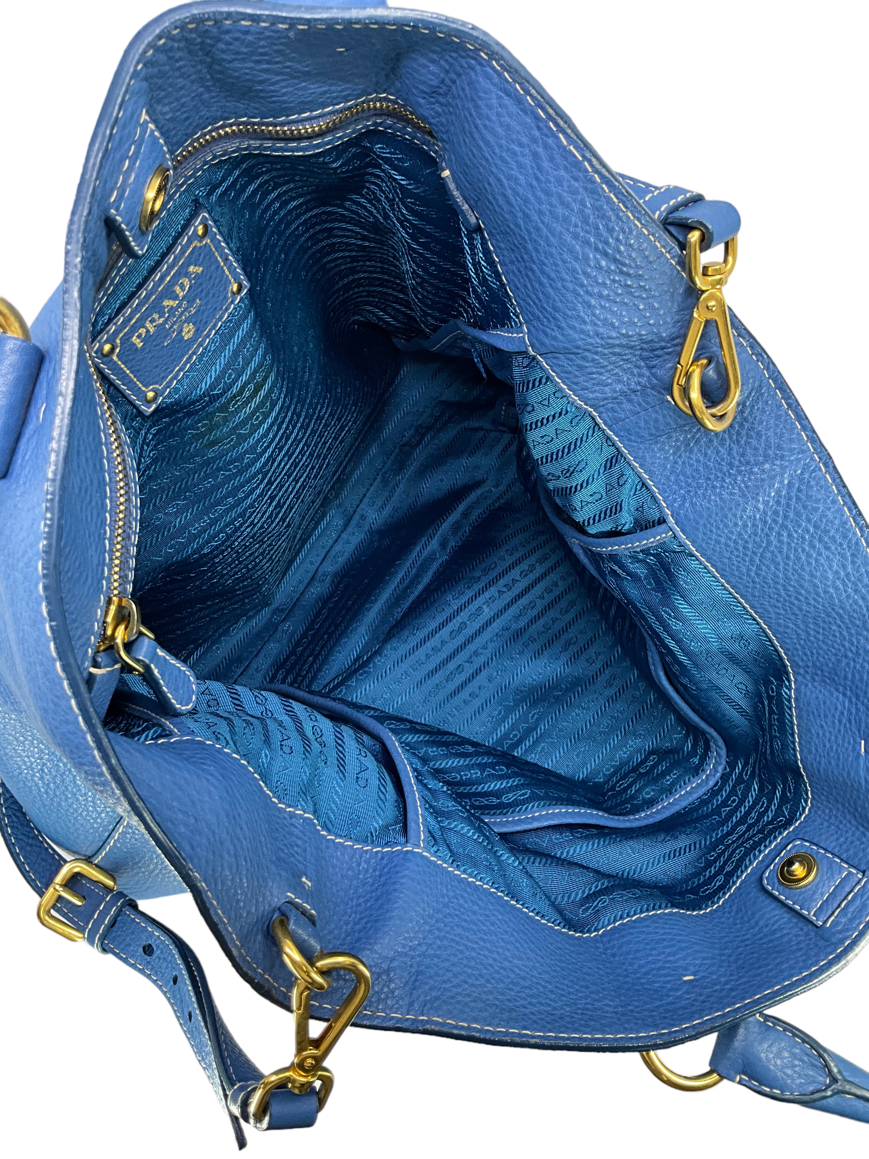 Prada Vitello Daino Open Shopper Tote Bag - Genuine Leather Luxury Handbag for Women, Spacious Work Tote with Top Handle - Perfect for Office, Travel & Everyday Use