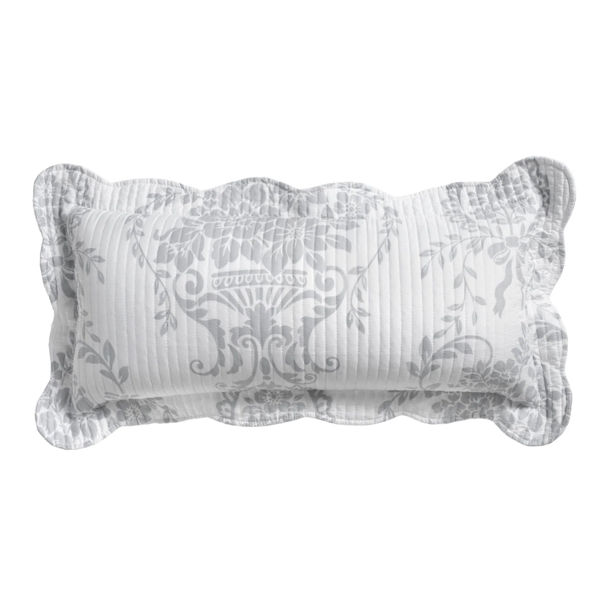 Bianca Florence Grey Oblong Cushion 30 x 60cm - Soft Decorative Throw Pillow for Sofa, Bed & Living Room
