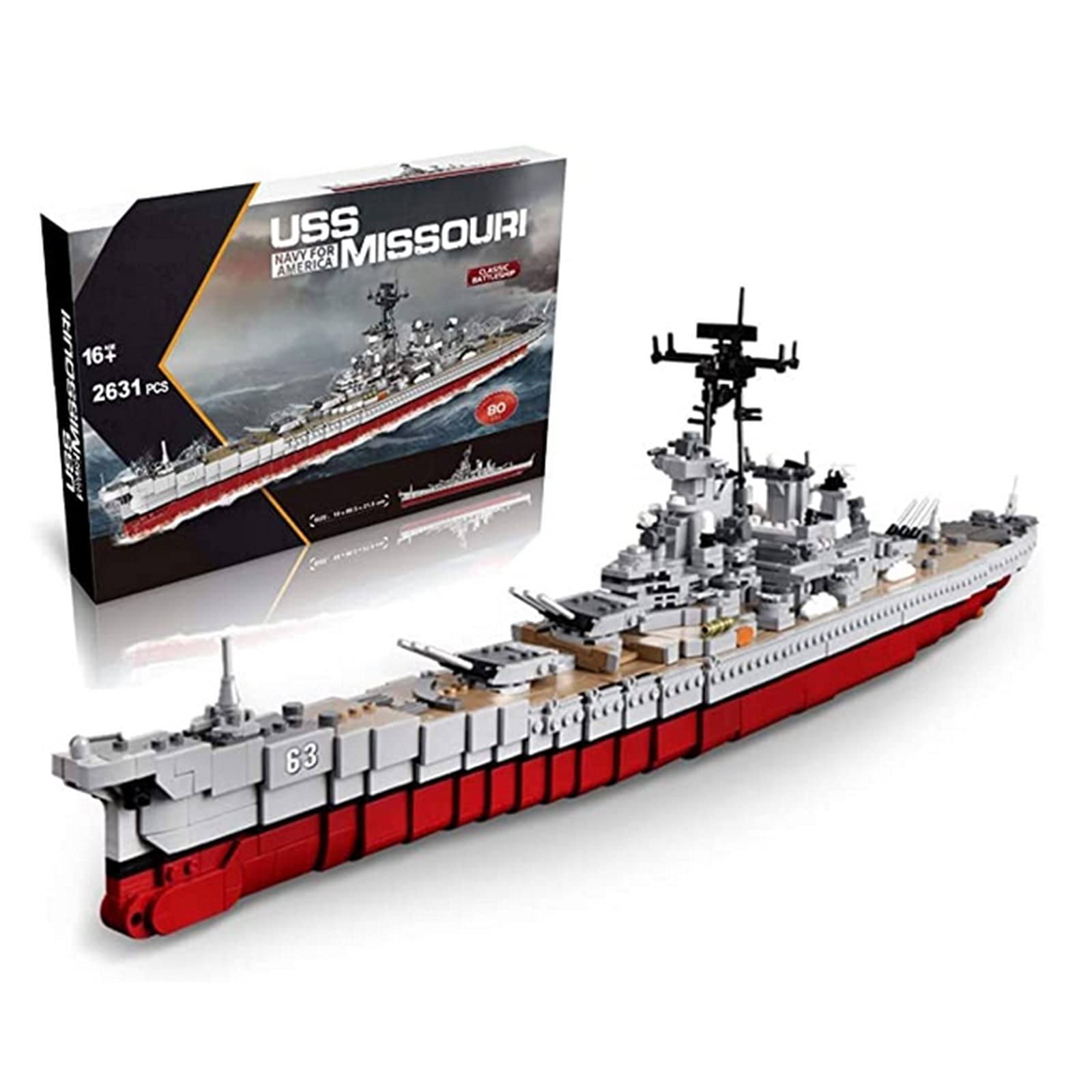 QXB Battleship Model Building Blocks Kit - 1500+ Pieces, Military Warship Toy for Adults & Kids, STEM Educational Construction Set - Perfect for Gifts, Collectors & War History Enthusiasts | Display, Play & Decorate Your Room