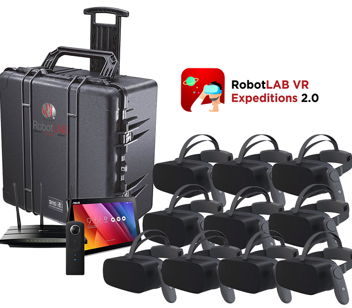 RobotLAB VR Advanced Classroom Kit for Schools - 3 Immersive Learning Options | Virtual Reality Education for STEM, Coding & Science Labs