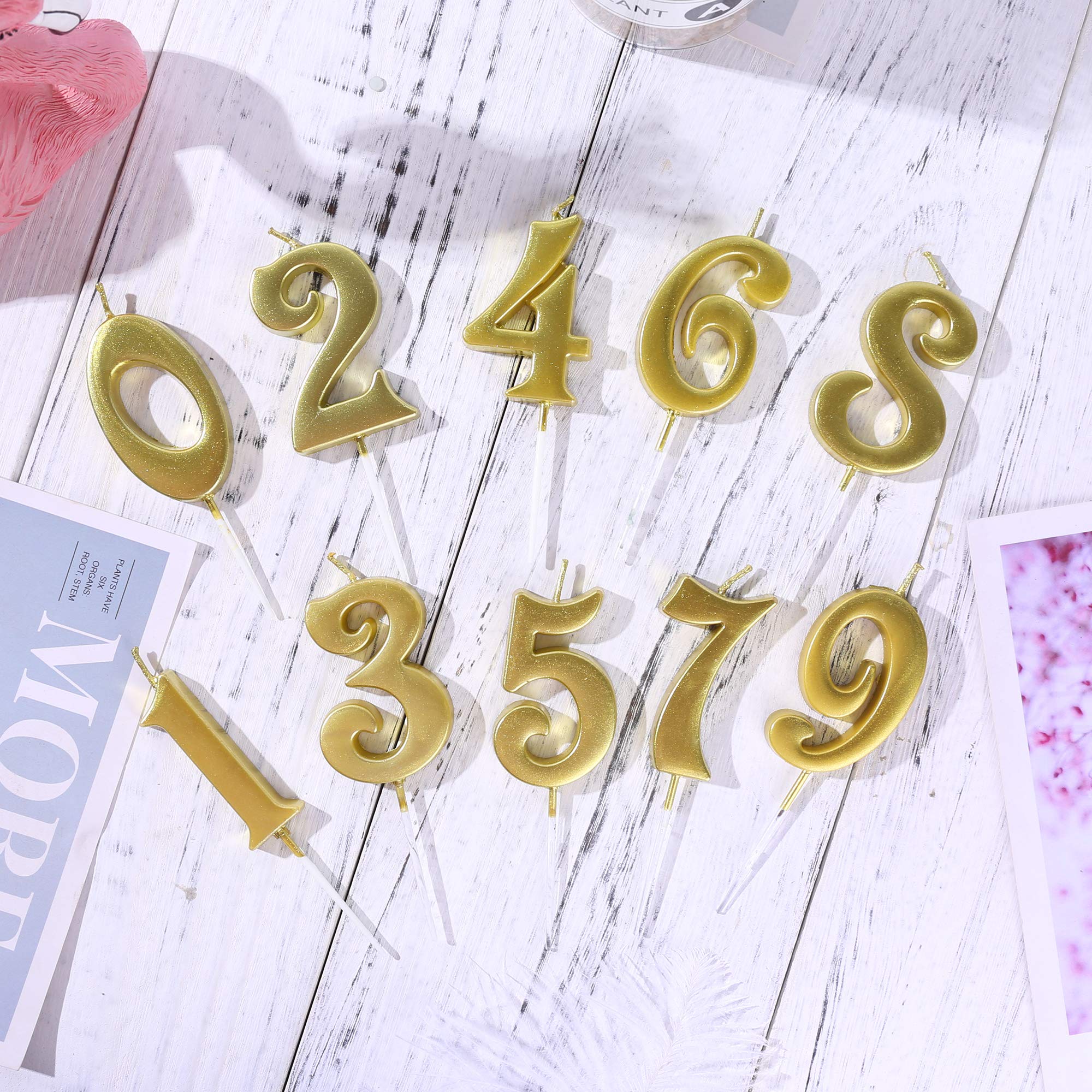 Gold Number 20 Birthday Candles for Cake - Sparkling 20th Anniversary Glitter Candles for Women, Men & Kids - Perfect for Birthday Cakes, Party Decorations & Milestone Celebrations