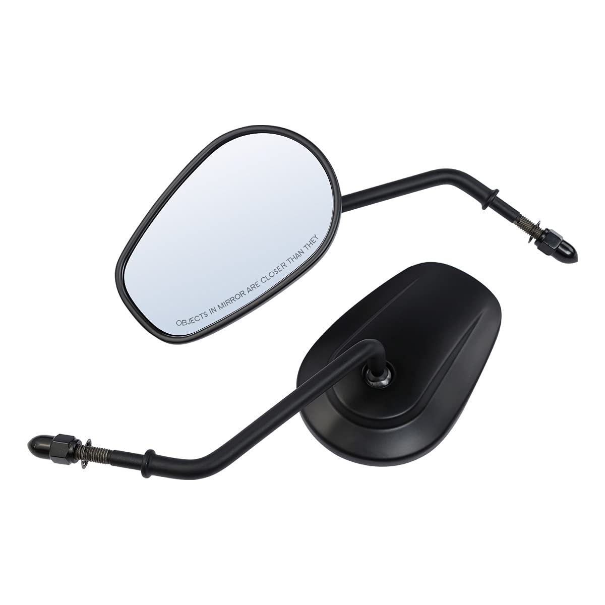 SLMOTO Matte Black Motorcycle Mirrors - Universal Fit for Harley Davidson Road King, Street Glide, Electra Glide, Dyna & Softail (1982-2021) | XL1200L, XL883, Sportster Models | Durable Rearview Mirrors for Safe Riding | Perfect for Highway Cruising & Urban Commuting