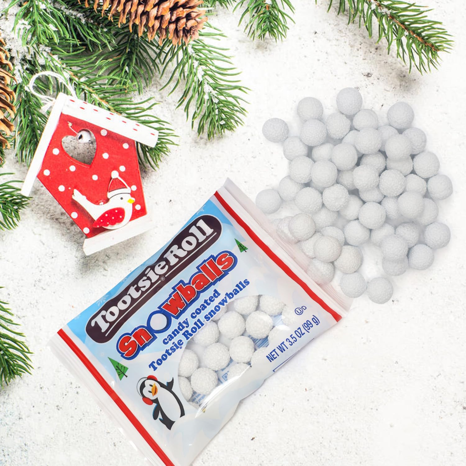 Tootsie Roll Candy Coated Snowballs 6 Pack - White Christmas Snowball Candy 21 oz for Gingerbread House Decorations, Stocking Stuffers, Holiday Cookies & Party Treats - Perfect for Christmas Baking, Gift Giving & Festive Desserts