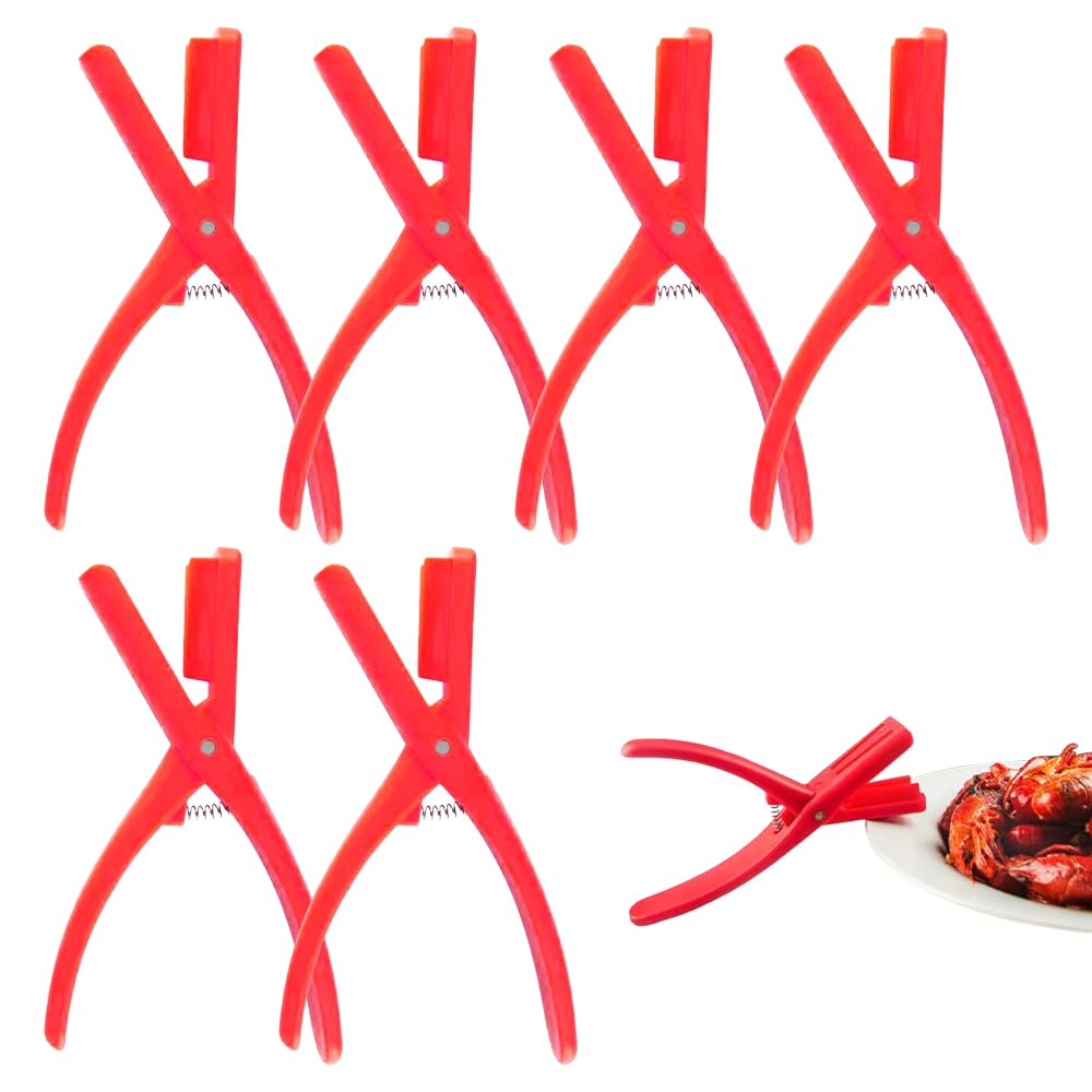 2024 Upgraded Crawfish Sheller & Shrimp Peeler Tool - 3-Second Quick Shelling, Portable Seafood Peeler for Cooked Crawfish & Shrimp Tails (5PCS, Red) - Perfect for Backyard BBQs, Seafood Parties & Home Cooking