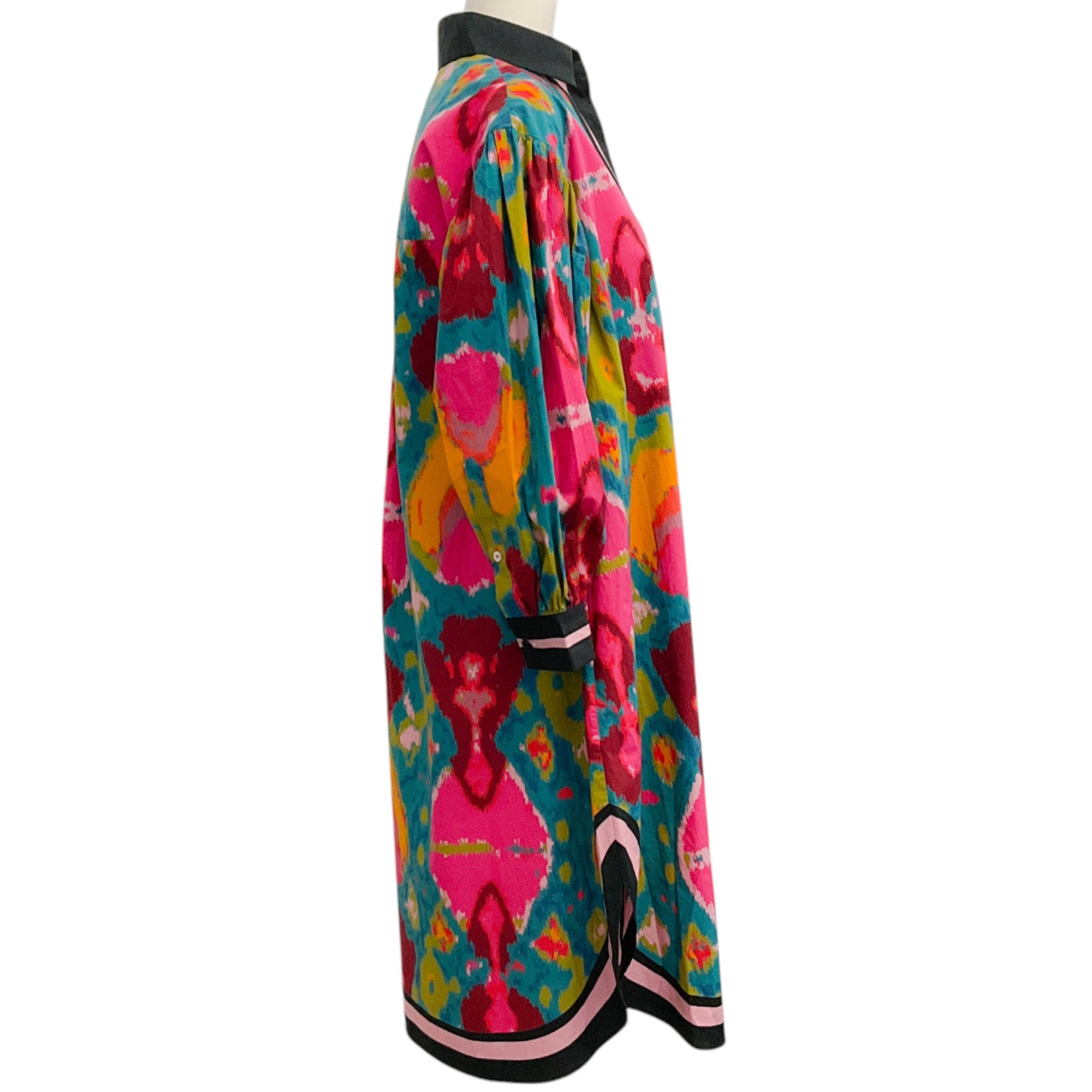 La DoubleJ Ikat Print Big Shirt Dress for Women - Stylish Oversized Button Down Dress for Casual Wear, Beach Coverup & Summer Outfits