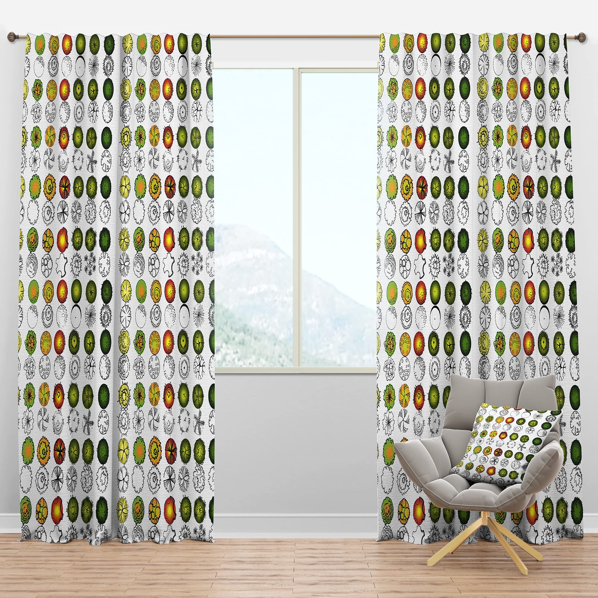 DesignQ Blackout Curtains - Thermal Insulated Retro Tree Top Design Window Drapes for Bedroom & Living Room (52x120, Single Panel) - Perfect for Light Blocking, Privacy & Energy Efficiency