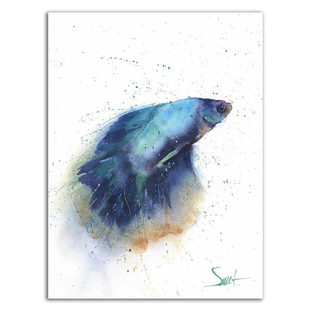 Betta Fish Art Print by Eric Sweet - Premium Canvas Wall Decor - Ready to Hang - Perfect for Home, Office & Aquarium Lovers Gift
