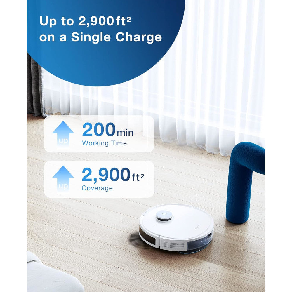 ECOVACS DEEBOT N10 Plus Robot Vacuum and Mop Combo with Auto Empty Station - Smart Cleaning for Hardwood Floors & Carpets - Factory Certified with Home Essentials Warranty