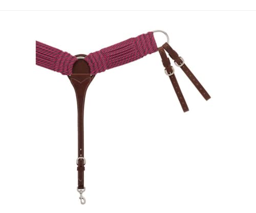 EcoLuxe™ Bamboo Breast Collar for Horses - Roper Style in Pink & Charcoal | Sustainable & Durable Equestrian Gear for Western Riding & Training