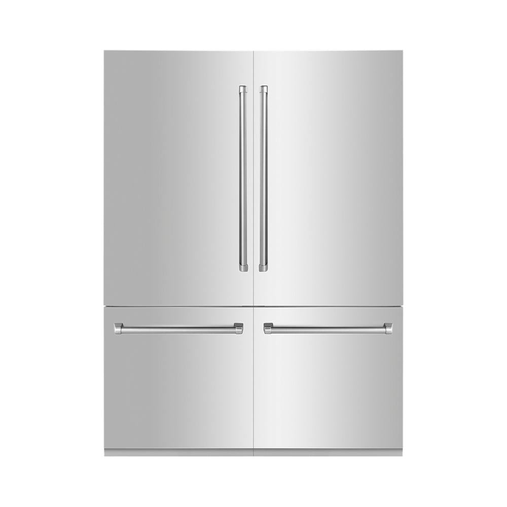 ZLINE 60 Inch 32.2 Cu Ft French Door Built-In Bottom Freezer Refrigerator with Water Dispenser & Ice Maker - Stainless Steel (RBIV 304 60) - Perfect for Modern Kitchens & Open-Concept Homes