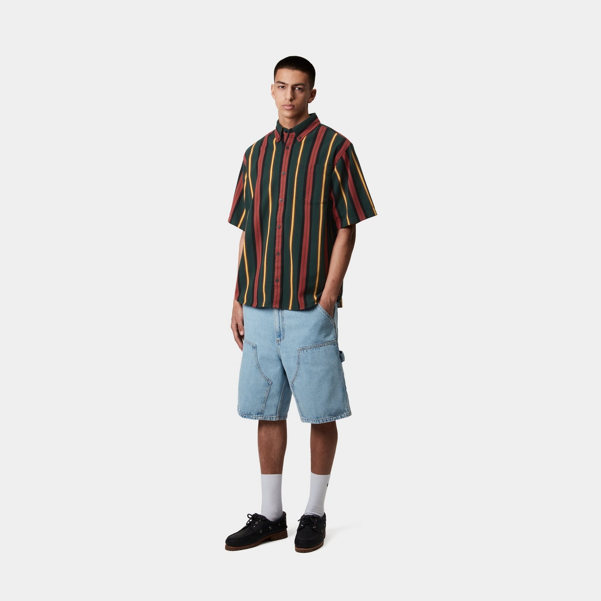 Jarrell Stripe Shirt for Men - Conifer Green & Black Plaid Button Down Casual Shirt | Perfect for Office, Date Night & Outdoor Activities