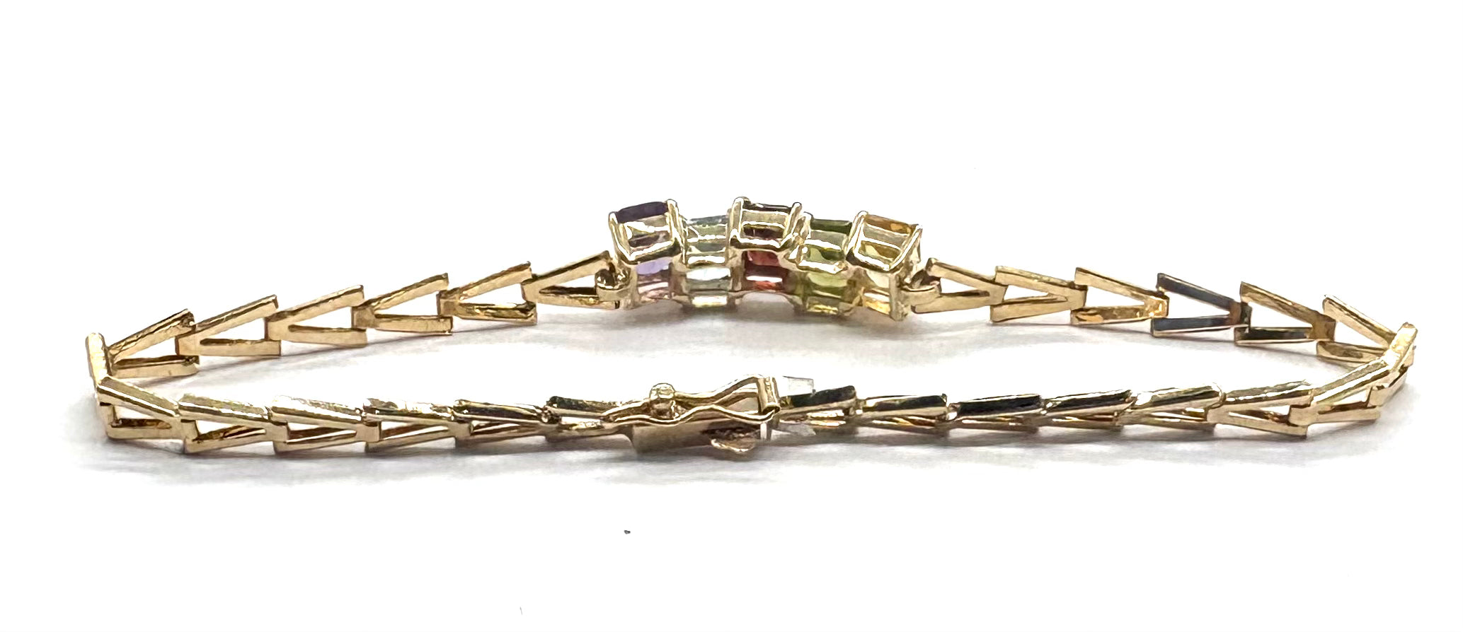 14K Gold Multi-Colored Gemstone Bracelet for Women - Elegant Stackable Jewelry for Everyday Wear & Special Occasions