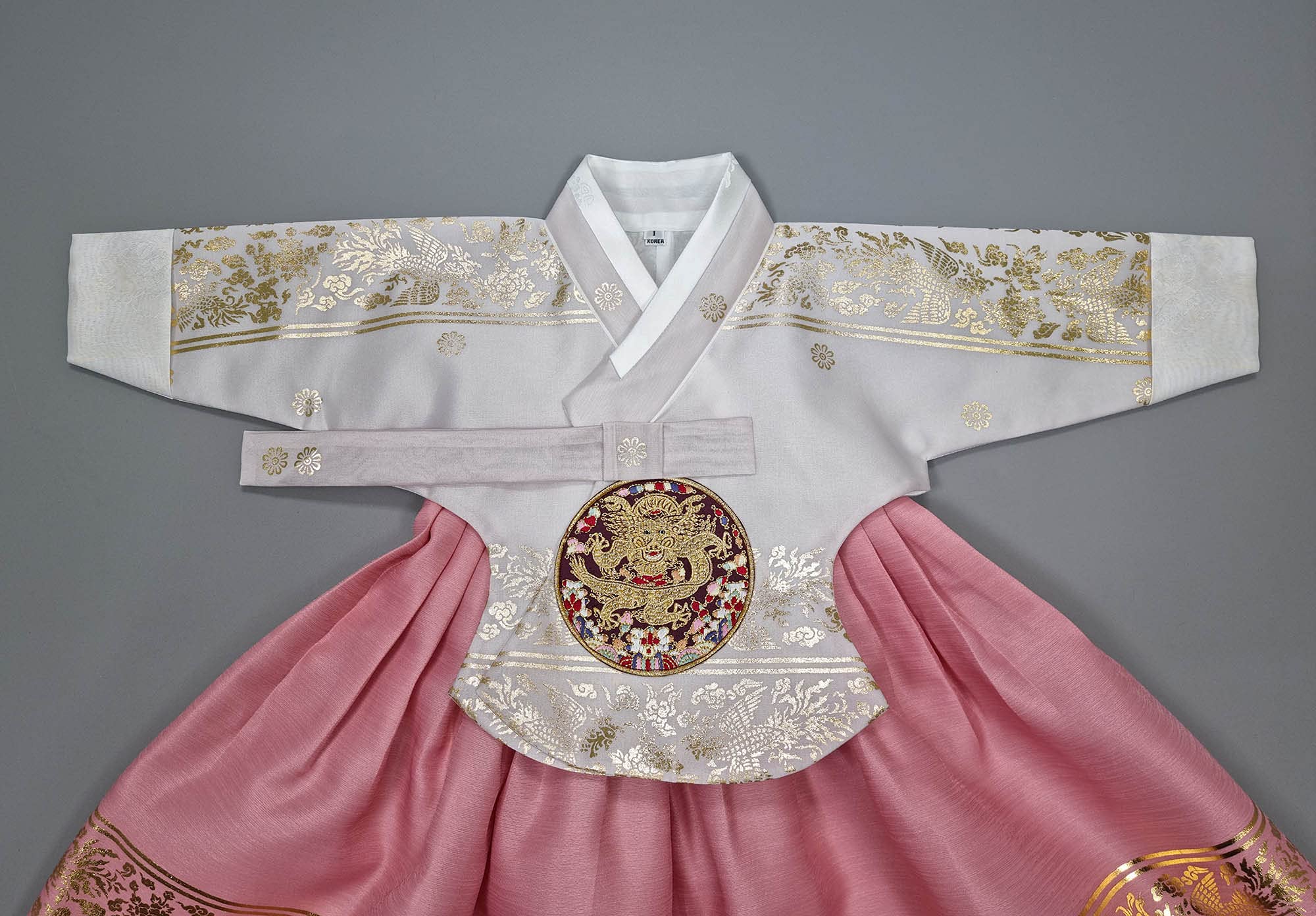 Korean Traditional Baby Girl Hanbok Set - Gold Print First Birthday & 100 Days Celebration Outfit (Ages 0-8) | Perfect for Doljanchi, Korean Cultural Events & Photo Shoots
