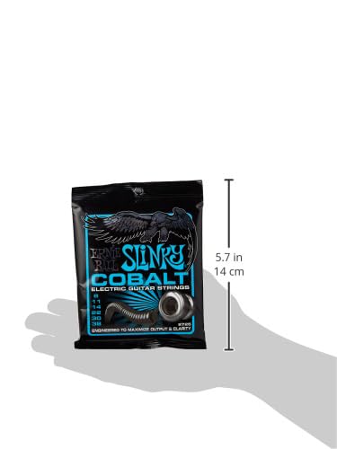 Ernie Ball Extra Slinky Cobalt Electric Guitar Strings 8-38 Gauge (P02725) - Perfect for Rock, Blues & Metal Guitarists - Studio & Stage Performance