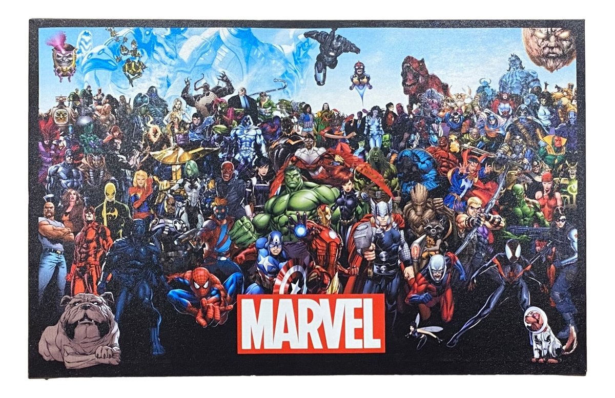 Marvel Superheroes Stretched Canvas Print 16x20 Inches - Spiderman, Iron Man, Avengers Wall Art for Living Room, Bedroom & Office Decor