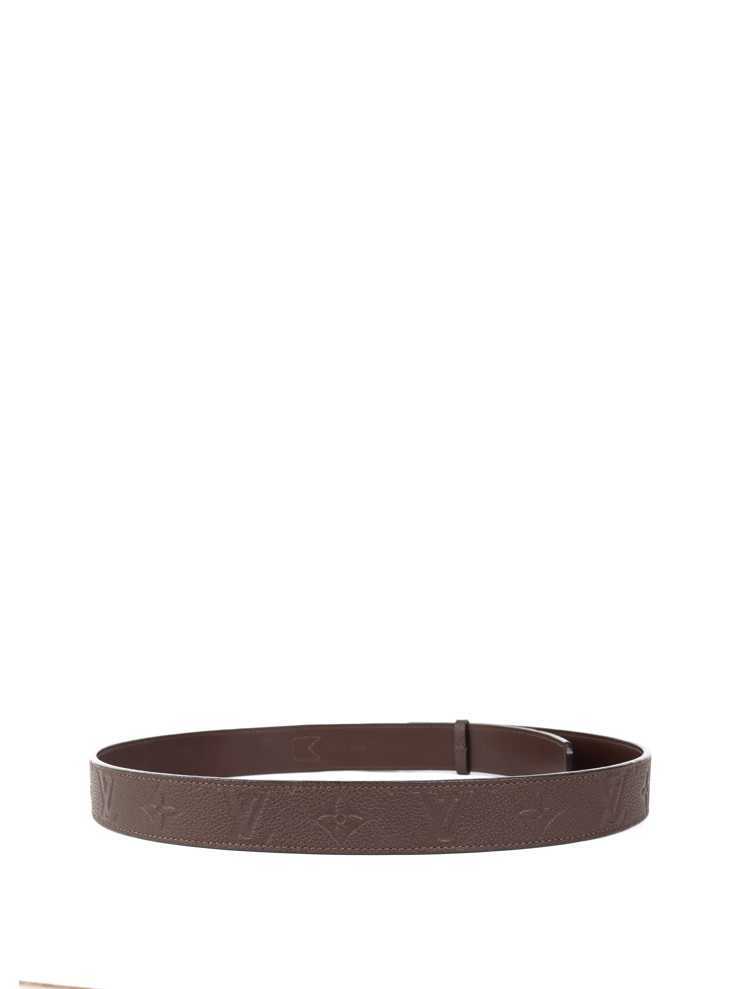 Authentic Louis Vuitton Monogram Empreinte Leather Belt 85 - Brown Luxury Designer Belt for Men & Women | Perfect for Office, Parties & Formal Occasions