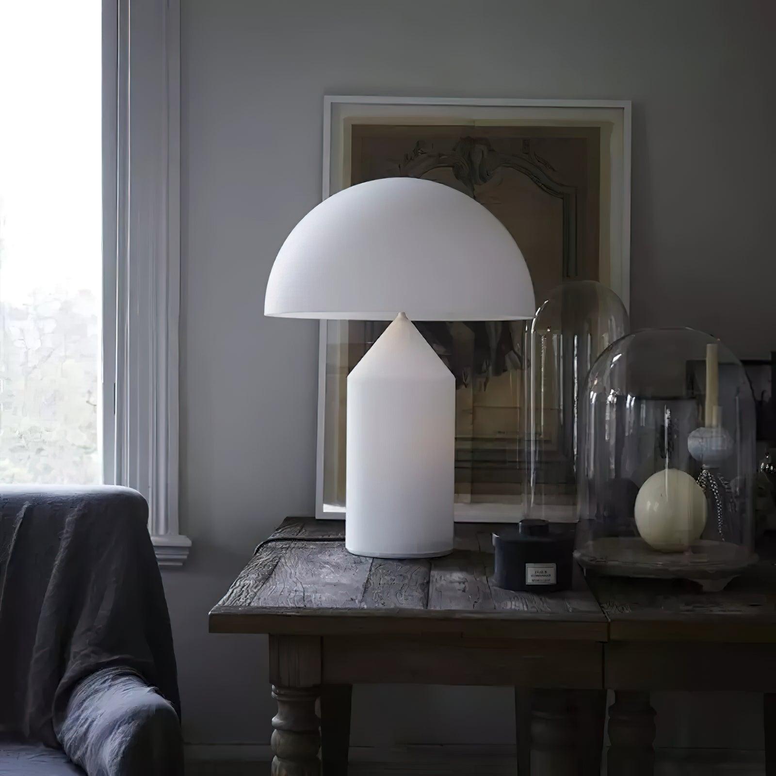 Atollo Glass Table Lamp - Modern Minimalist LED Desk Light for Living Room, Bedroom & Office Decor