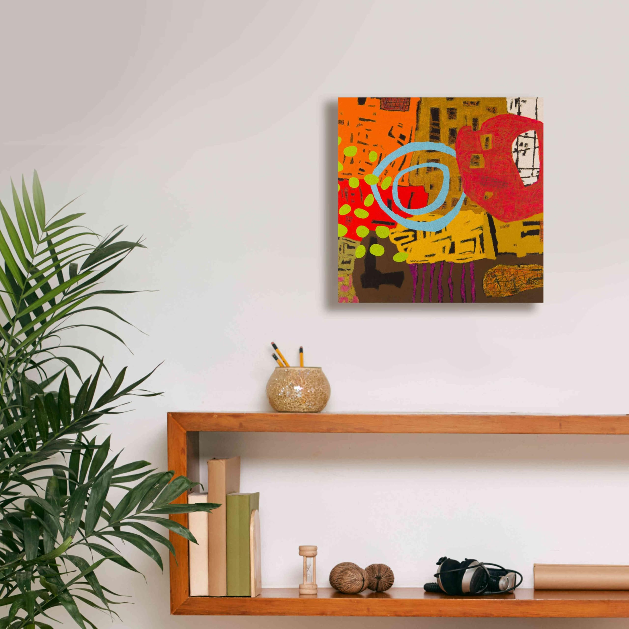 Epic Graffiti 'Conversations in the Abstract 28' by Downs - Premium Giclee Canvas Wall Art Print 12x12 Inches - Modern Abstract Graffiti Artwork for Living Room, Bedroom & Office Decor
