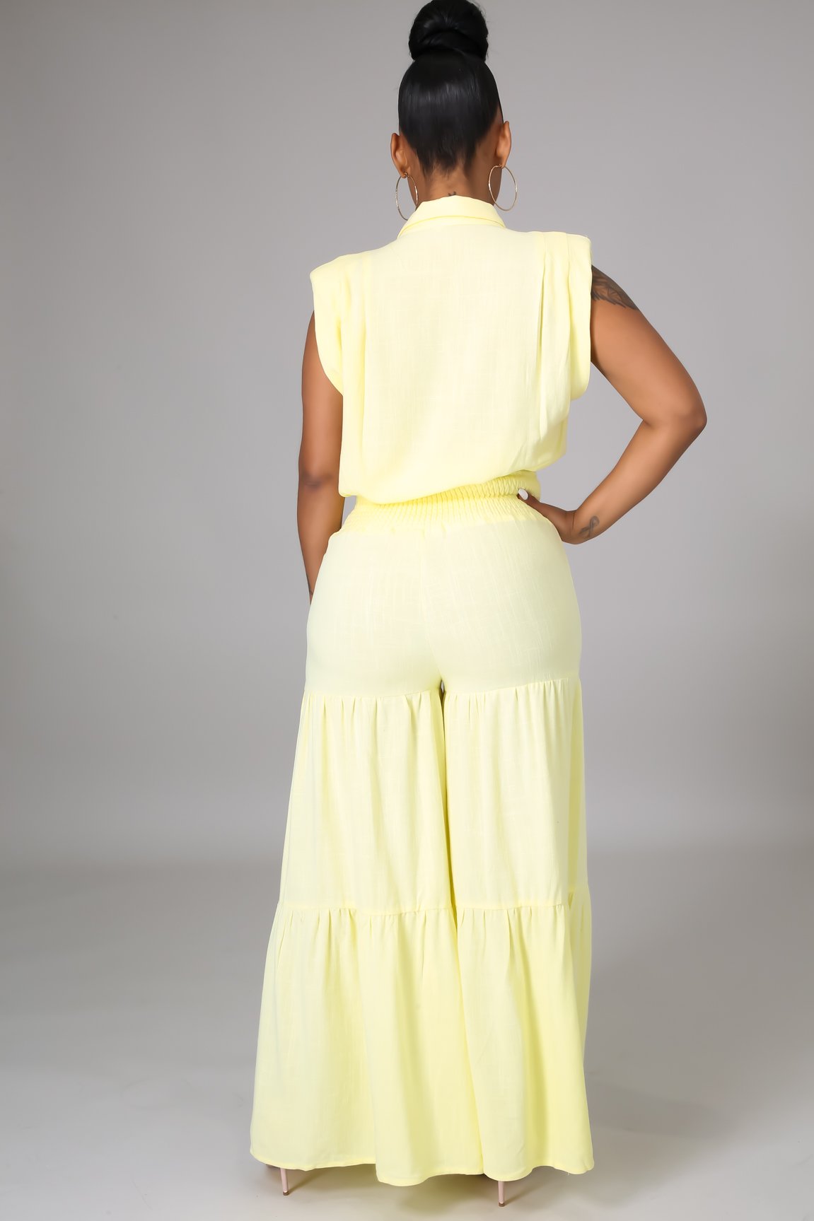 Stylish Yellow 2-Piece Pant Set for Women - Comfortable Lounge & Casual Outfit - Perfect for Beach, Travel, and Relaxation