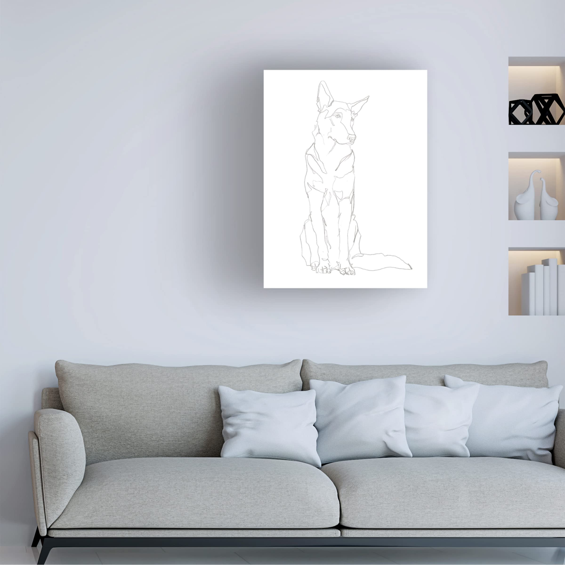Trademark Fine Art 'Dog Contour I' Canvas Wall Art by Ethan Harper - Modern Home Decor for Living Room, Bedroom & Office