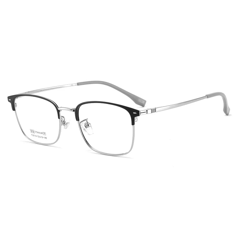 Bclear Unisex Full Rim Square Titanium Eyeglasses Frame 36114 - Lightweight Durable Glasses for Men & Women, Perfect for Reading, Work, and Everyday Wear