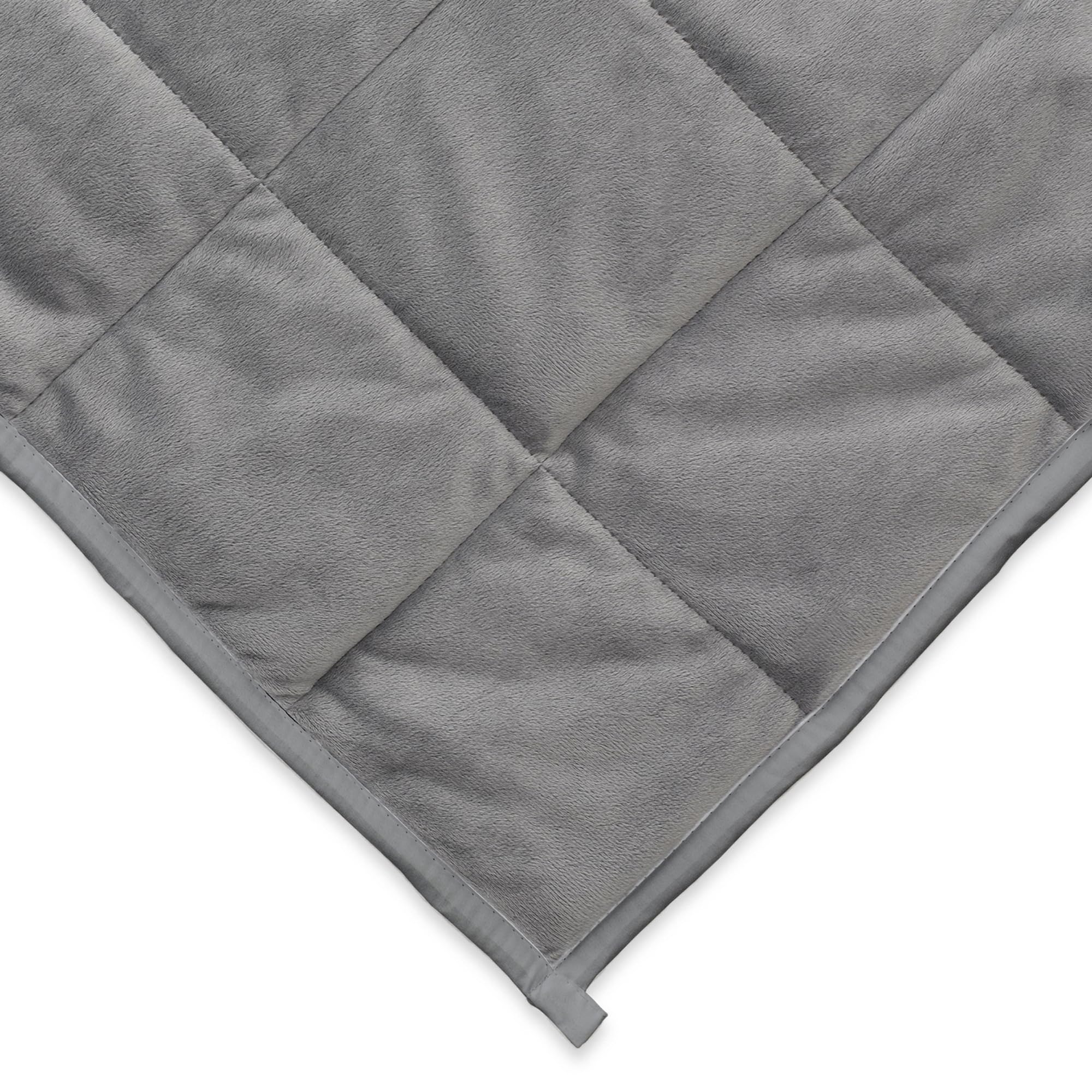 Luxury Reversible Weighted Blanket for Adults - 12lb Heavy Blanket (Queen, King, Twin Size) - Grey - Perfect for Stress Relief, Anxiety & Better Sleep