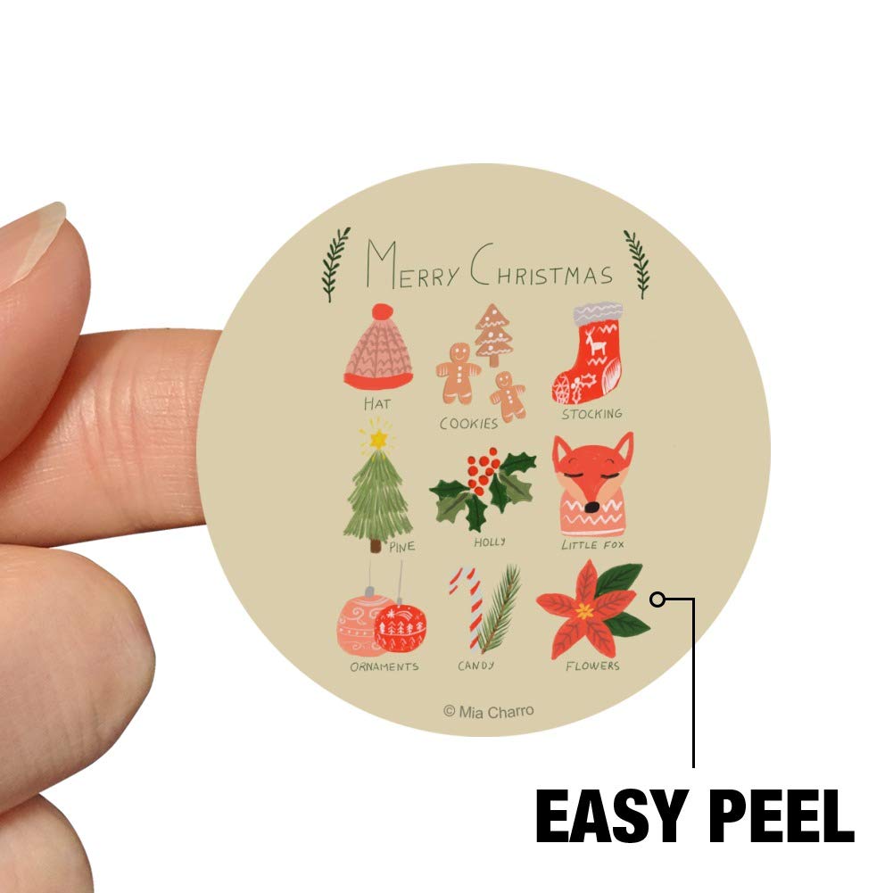 Christmas Cookie Holly Fox Planner Stickers - Scrapbooking & Crafting Decals for DIY Calendars, Journals, and Holiday Decorations | Perfect for Gift Wrapping, Card Making & Party Favors