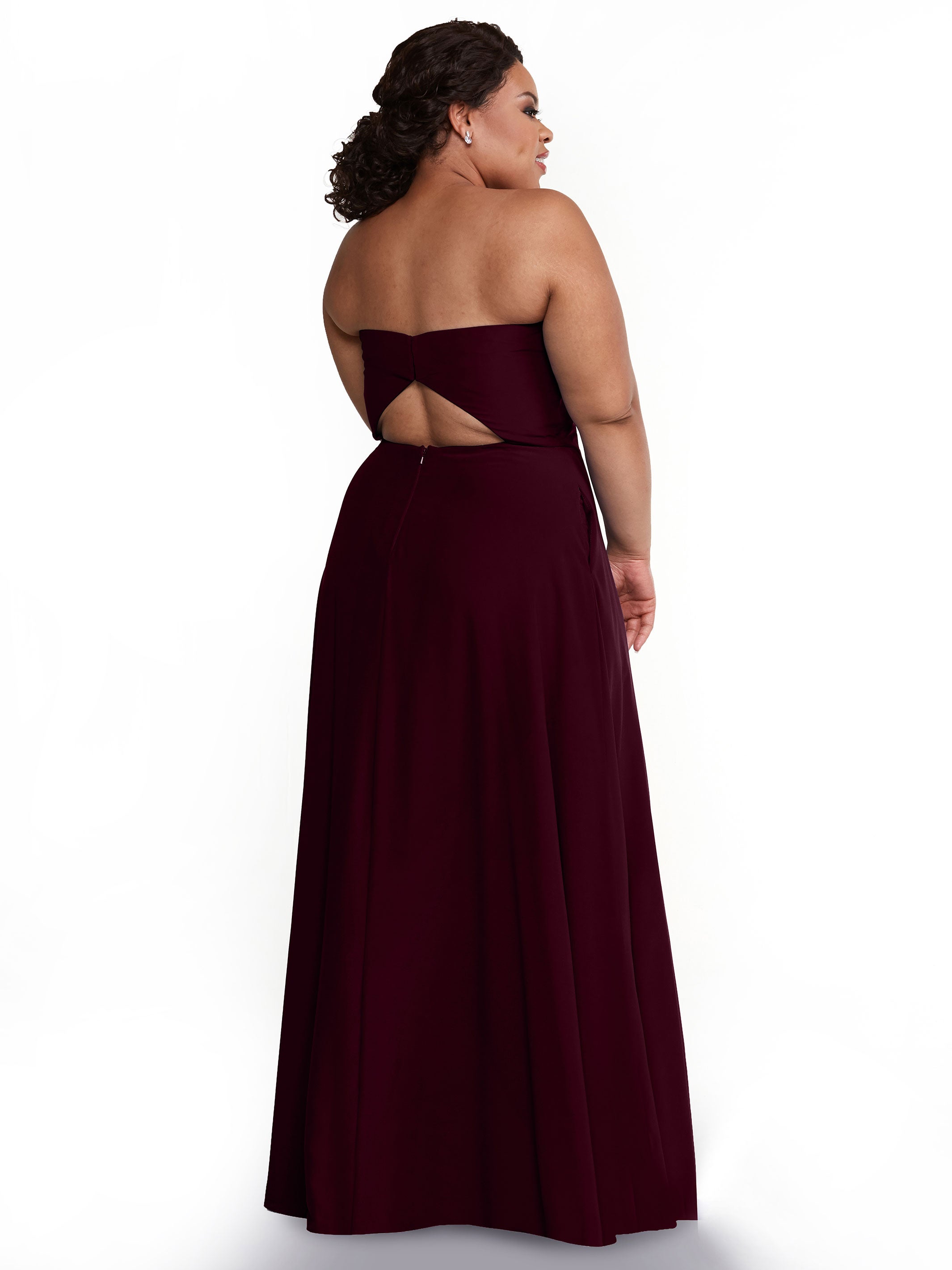 Strapless Stretch Chiffon A-Line Bridesmaid Dress with Pockets & Side Slit - Elegant Formal Wedding Party Gown for Bridesmaids, Evening Events & Special Occasions