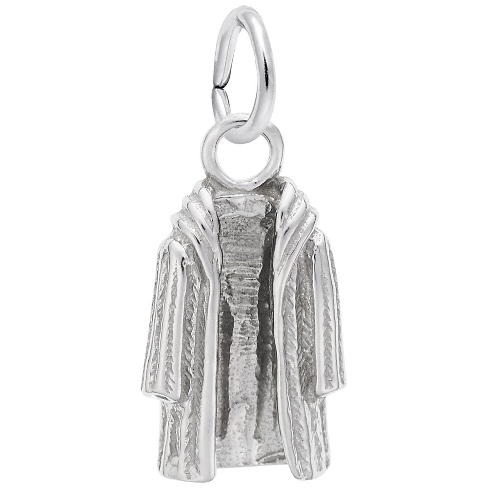 Elegant Fur Coat Charm Pendant - Sterling Silver Charms for Bracelets & Necklaces - Perfect for DIY Jewelry Making & Fashion Accessories