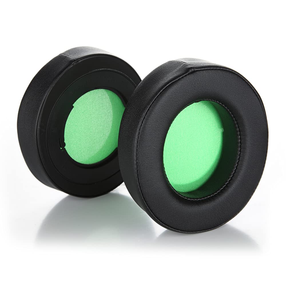 Razer Kraken Pro V2 Replacement Ear Pads - Oval Green Memory Foam Cushions for Razer Kraken Pro 7.1 V2 & Pro V2 Headset - Comfortable Gaming Headphone Earmuffs - Perfect for Long Gaming Sessions & Office Work