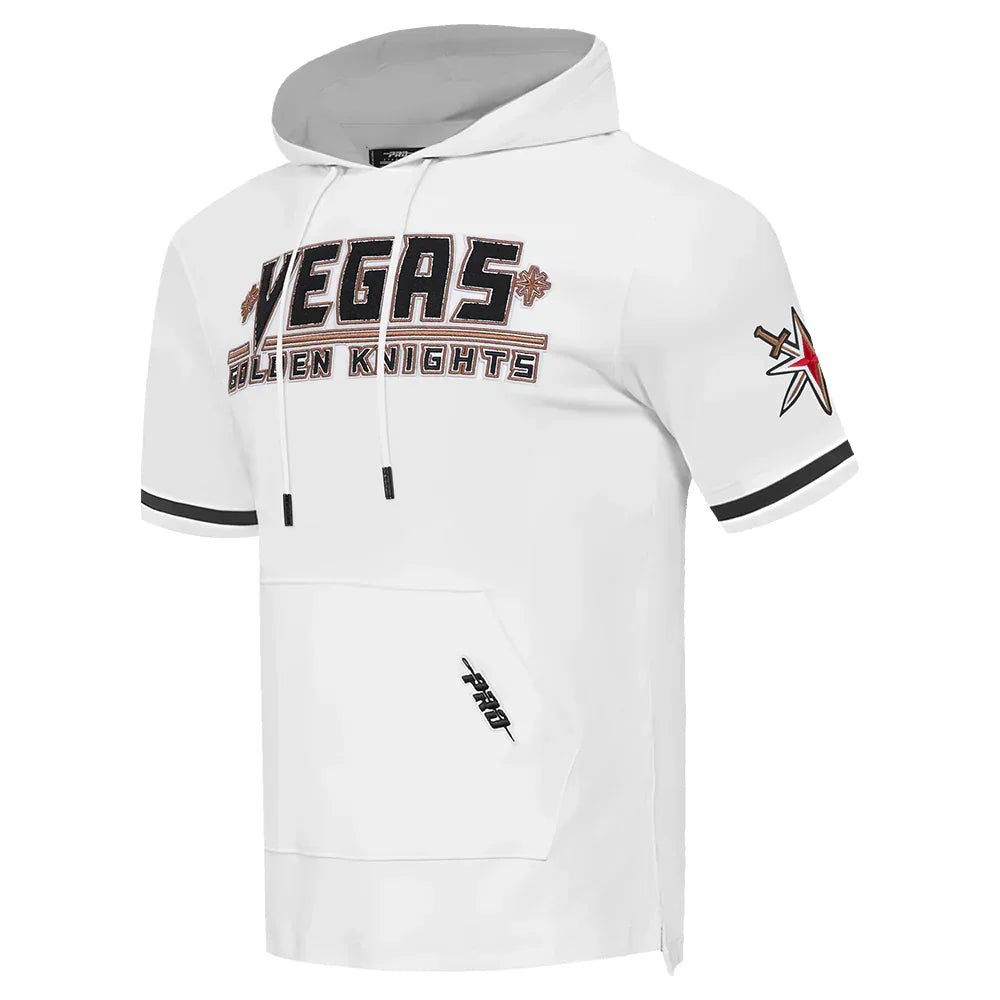 Men's Vegas Golden Knights Chenille Short Sleeve Hoodie - Pro Standard White - Perfect for Game Day, Casual Wear & Fan Apparel