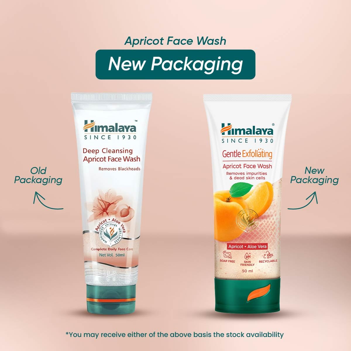 Himalaya Herbals Deep Cleansing Apricot Face Wash 50ml - Gentle Exfoliating Facial Cleanser for Acne & Oily Skin - Perfect for Daily Skincare Routine & Travel Size